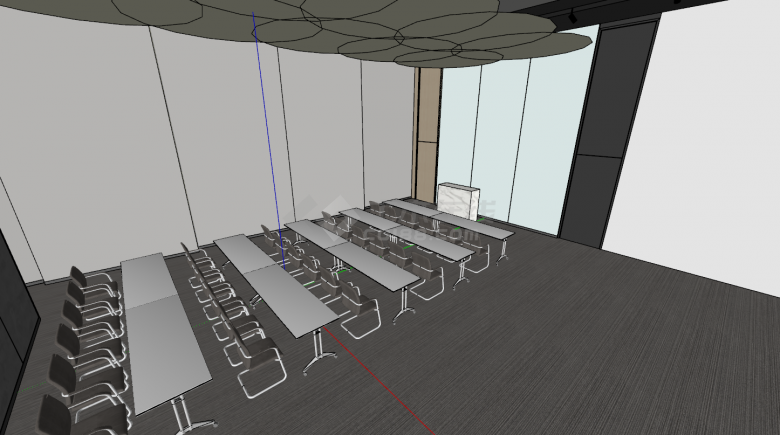 上班用的办公室会议室su模型-图二
