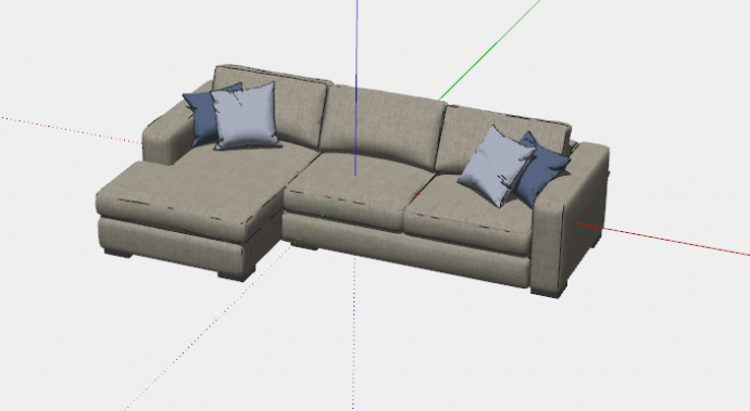 米色大气现代组合沙发su模型_图1