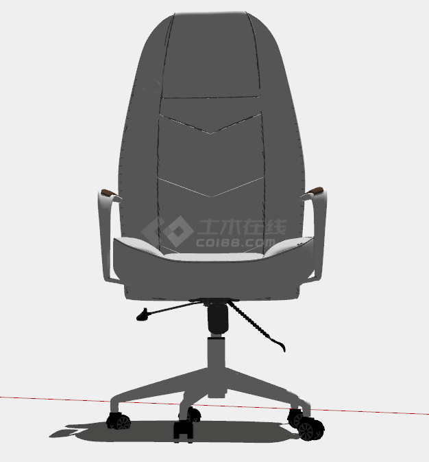 浅灰色带扶手的旋转办公椅子su模型-图一