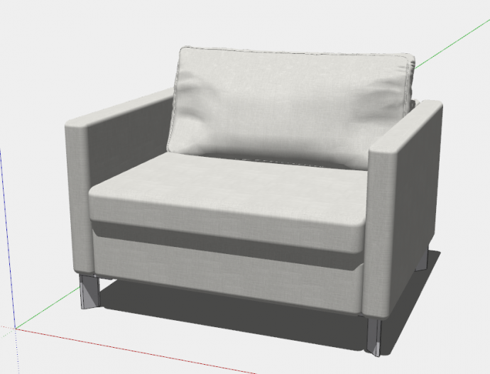 现代简约灰色的单人沙发su模型_图1