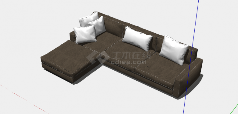 宽敞舒适客厅沙发的SU模型-图一