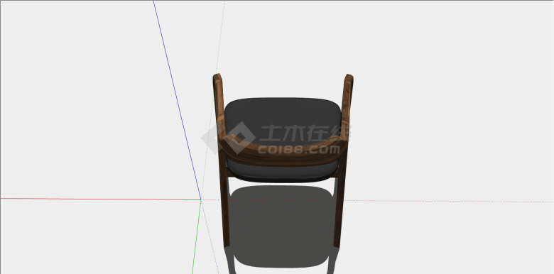 棕色古典简约扶手椅子su模型-图二