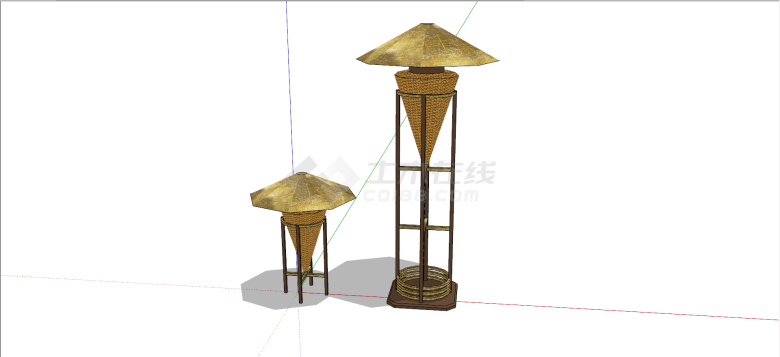 中式黄色系艺术配饰su模型-图一