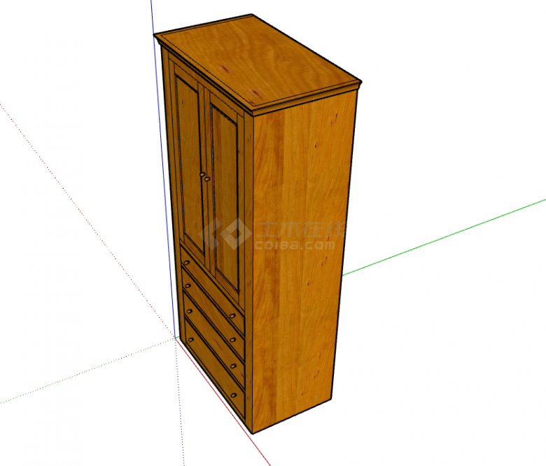 中式家具软装单体柜子su模型-图一