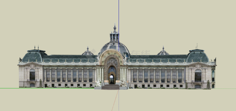 外国伦敦古典典建筑su模型-图一