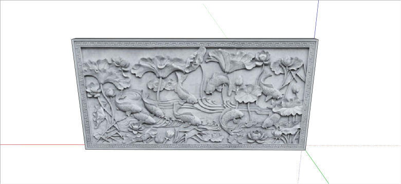 中式古典石像浮雕su模型-图一
