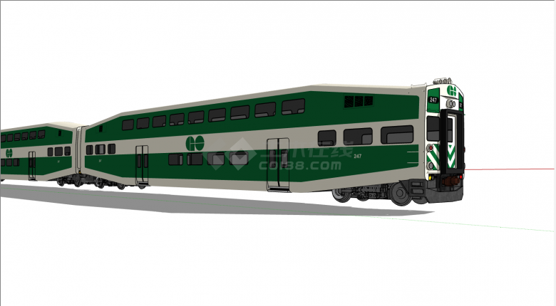 加拿大绿色城市火车su模型-图二