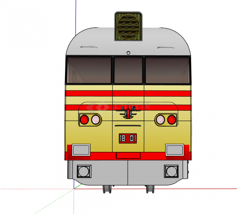 开往拉萨的黄色火车su模型-图二