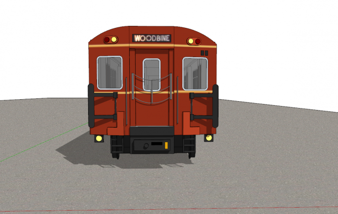 长节红色载客火车厢su模型_图1
