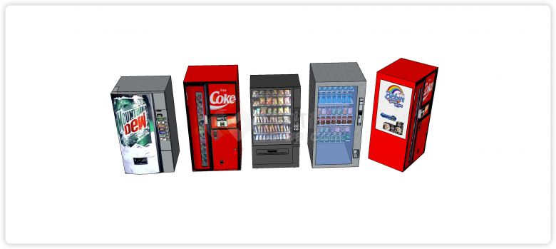 可乐冰冻饮料自动贩卖机su模型-图一