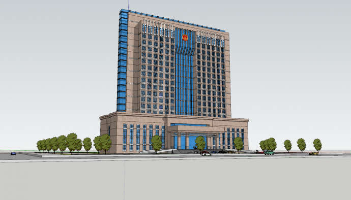 行政办公楼高层建筑su模型_图1