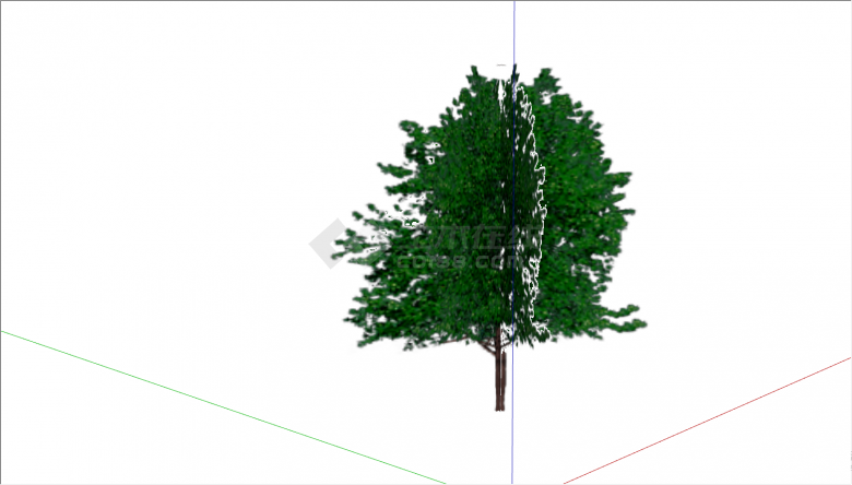 一颗茂密的粗壮的大树su模型-图二