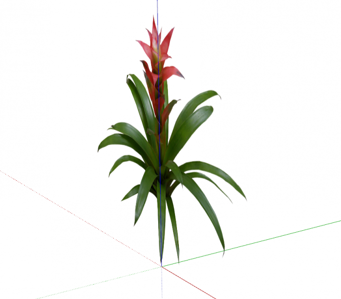 现代苍翠的红色花卉su模型_图1