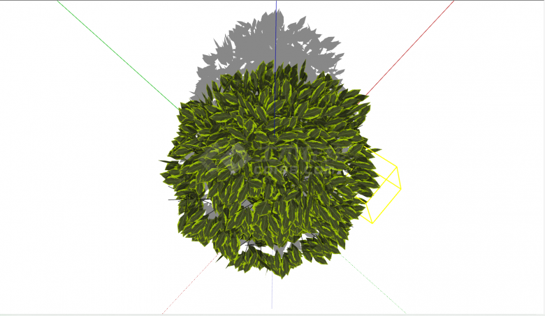 一棵小叶子绿色灌木 su模型-图二