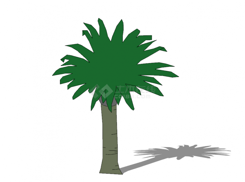 新中式仿真椰子树景观植物su模型-图一