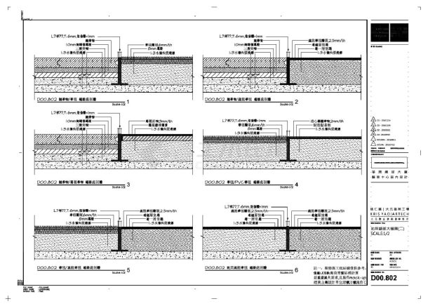 华润总部大夏艺术中心室内设计D00.801～802地坪细部大样CAD图-图一