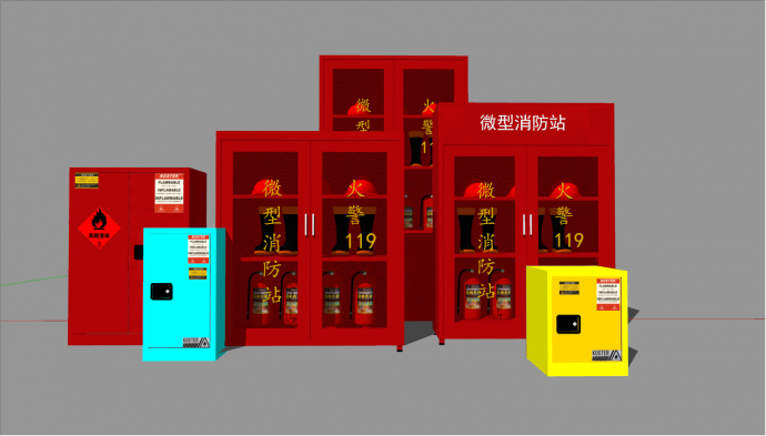 几款微型消防站su模型_图1