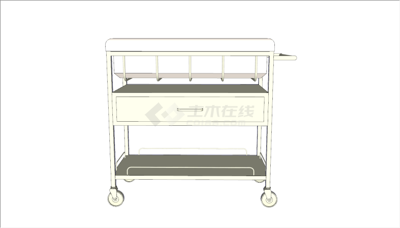 医疗药品药物存放小推车su模型-图一