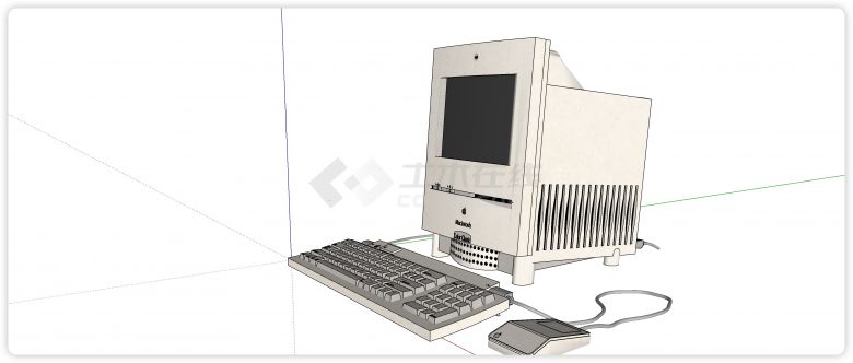 老式苹果电脑医疗设备su模型-图二