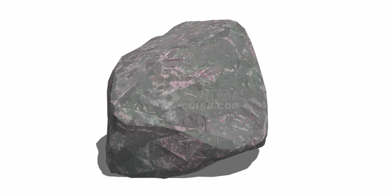 一块带有紫色的花纹的石头su模型-图二