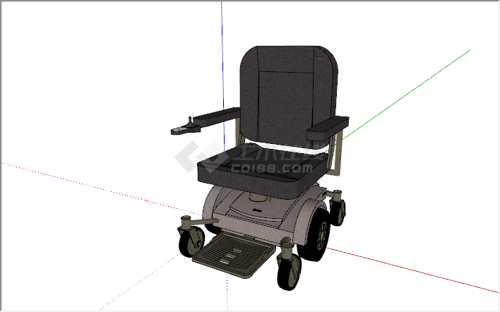 现代单人智能灰色轮椅su模型-图一