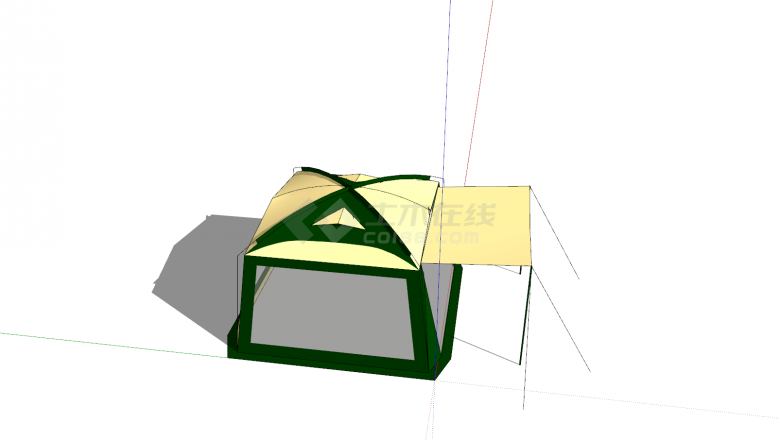 帐篷方形三角形拼接图案su模型-图二