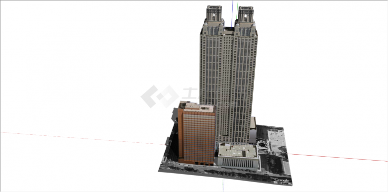 都市大厦高层办公楼su模型-图二