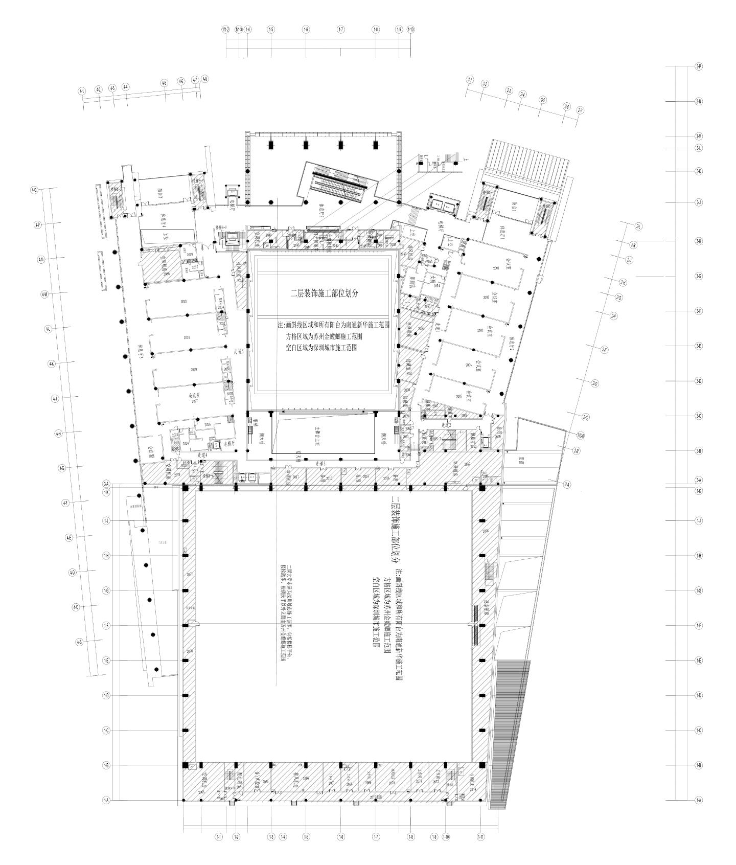 南京某会展中心-二层墙砖布置CAD图