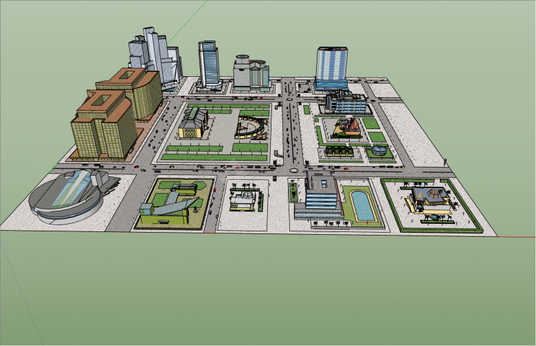 创意现代风格城市整体su模型-图二