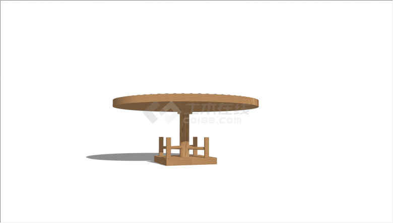 文字浮雕围绕木质桌子su模型-图一