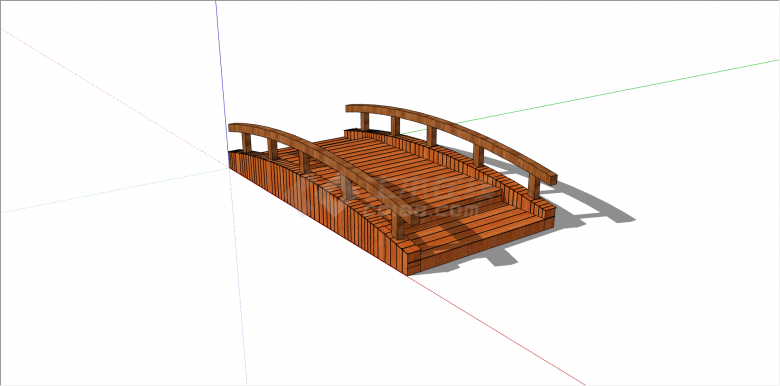 现代木制板组合拱桥su模型-图一