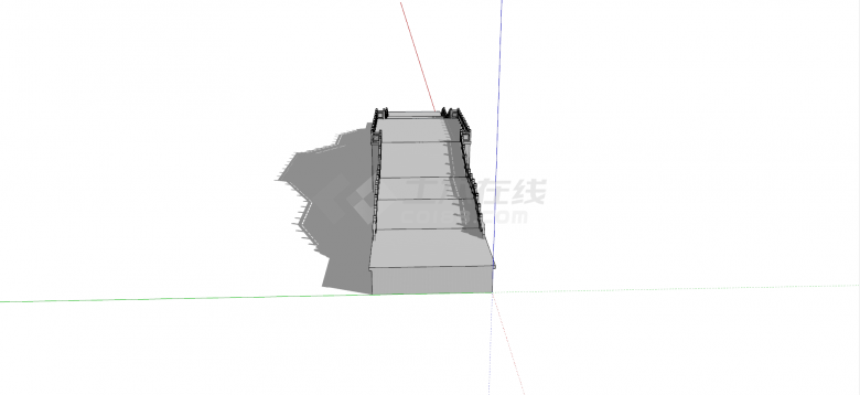 灰色钢筋混凝土中式桥su模型-图二