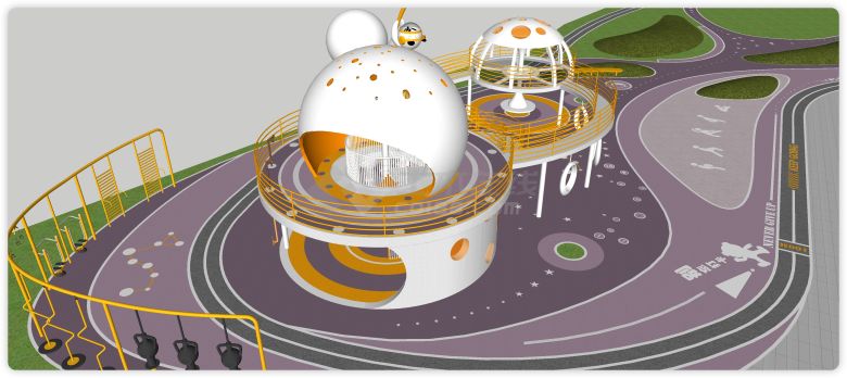 航天宇宙主体儿童公园su模型-图二