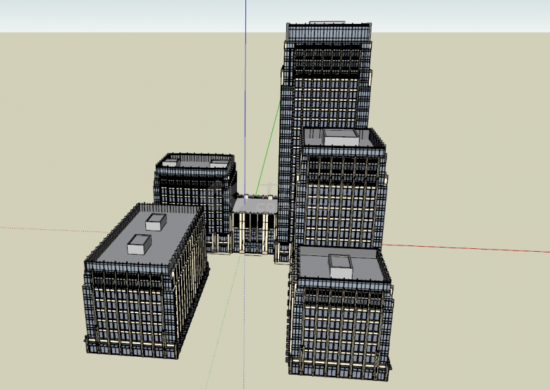 现代奢华的大型商业大楼su模型-图一