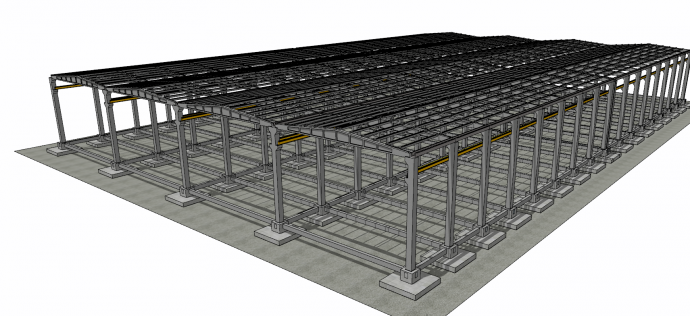 温室大棚钢结构框架su模型_图1