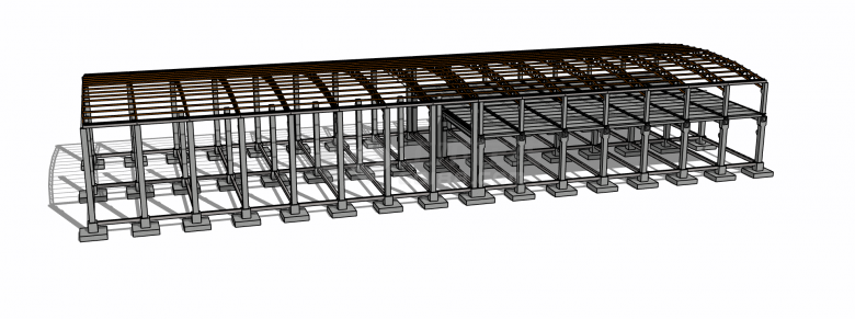 温室大棚钢结构框架su模型-图二