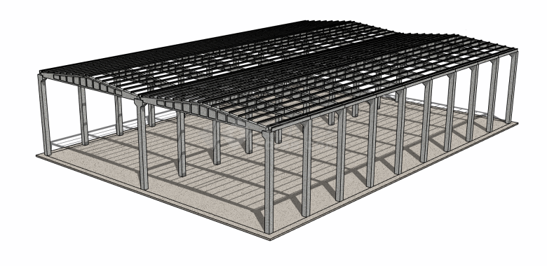 简单温室大棚钢结构框架su模型-图一