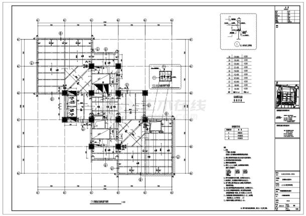 GGS-75(修2) 三十层模板及板配筋平面图-图一