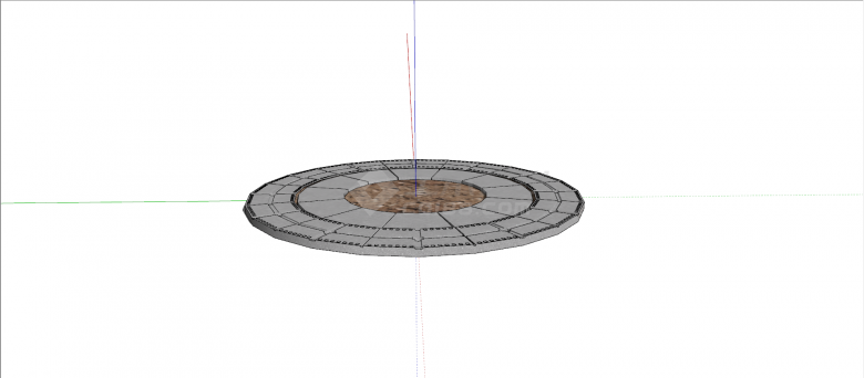 环形铸铁材质树篦子树池su模型-图二