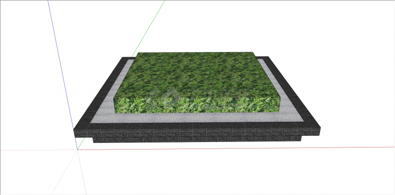 瓷砖加鹅暖石组合树池su模型-图二