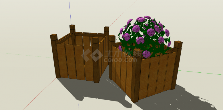 现代木制箱养殖植物su模型-图二
