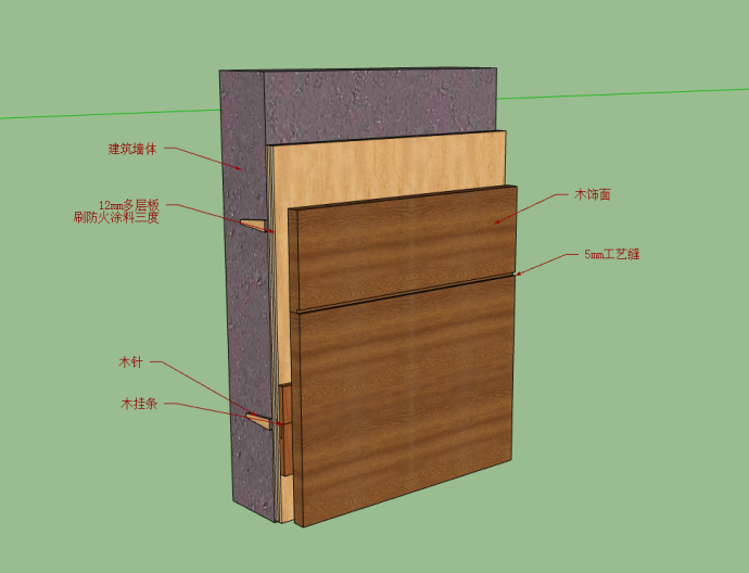红木的室内装修节点su模型_图1