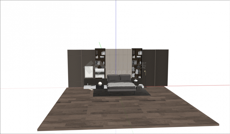 简约欧式小型家居卧室su模型-图二