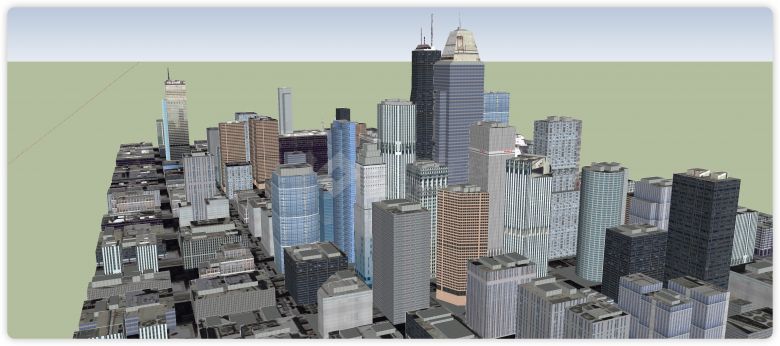 城市CBD城市规划商业综合体建筑SU模型-图二