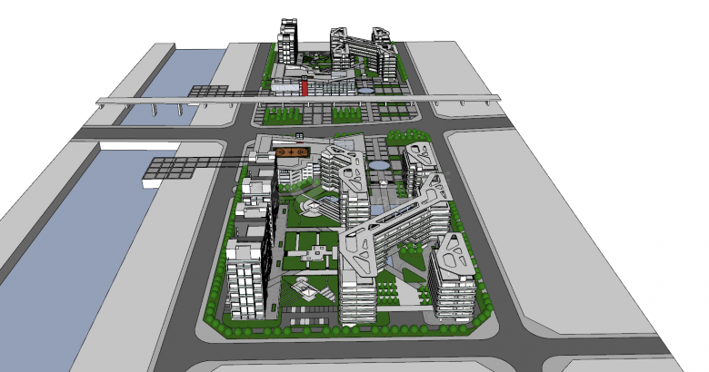 现代中式居住规划建筑su模型-图二