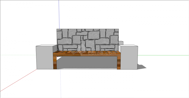 现代四方正方形花池坐凳su模型-图二