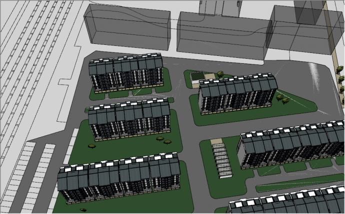 现代中高层住宅小区规划su模型_图1