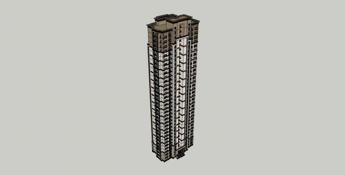 绿地常州高层住宅su模型_图1