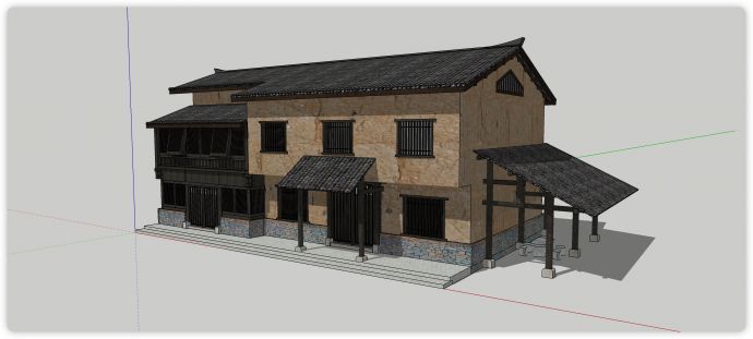 农村房屋改造建筑SU模型设计_图1