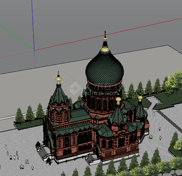 哈尔滨圣索菲亚大教堂su模型-图二